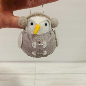 Target Wondershop 2023 Christmas Winter White Gray Bird Earmuff Ornament NWT